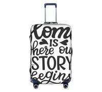 Salelf Home is Where Our Story Begins for Luggage Cover Washable Elasticated Suitcase Covers TSA Approved Stylish Dust and Scratch Resistant Case Protector for Kids and Adults, White, XL