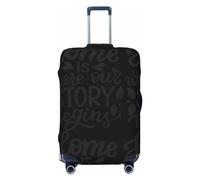 Salelf Home is Where Our Story Begins Luggage Cover Washable Elasticated Luggage Covers for Suitcase TSA Approved Stylish Scratch Resistant Luggage Case Protector, Black, L (26-28 in suitcase)