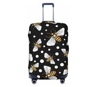 Salelf Honey Bees at Night for Luggage Cover Washable Elasticated Suitcase Covers TSA Approved Stylish Dust and Scratch Resistant Case Protector for Kids and Adults, Black, Medium