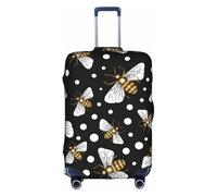 Salelf Honey Bees at Night for Luggage Cover Washable Elasticated Suitcase Covers TSA Approved Stylish Dust and Scratch Resistant Case Protector for Kids and Adults, White, S