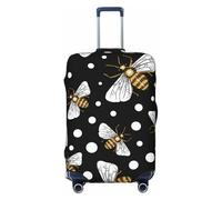 Salelf Honey Bees at Night Luggage Cover Washable Elasticated Luggage Covers for Suitcase TSA Approved Stylish Scratch Resistant Luggage Case Protector, Black, X-L (28.3-31.5 in suitcase)