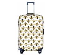 Salelf Honey Bees for Luggage Cover Washable Elasticated Suitcase Covers TSA Approved Stylish Dust and Scratch Resistant Case Protector for Kids and Adults, White, Medium