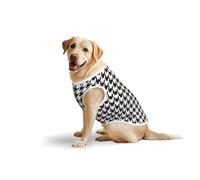 Salelf Houndstooth Black and White for Dog Costume, All Season Soft Pure Cotton Pet Harness, Outerwear for Medium to Large Dogs, Outdoor Walking