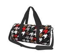 Salelf Houndstooth Green Red for Duffle Bag, Waterproof Large Duffle Bag, Weekender Bag, Gym Bag, Sports Bag, Overnight Bag