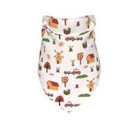 Salelf Houses and Windmill Dog Bandana Premium Durable Triangle Scarf -1 PackWashable Make Your Pooch Stand Out Dog Bandana Suitable for Neutral Large Dogs