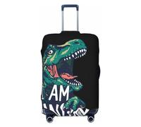 Salelf Hungry Tyrannosaurus Luggage Cover Washable Elasticated Luggage Covers for Suitcase TSA Approved Stylish Scratch Resistant Luggage Case Protector, Black, S (18.8-20.8 in suitcase)