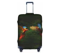Salelf Hybrid Parrot in the Forest for Luggage Cover Washable Elasticated Suitcase Covers TSA Approved Stylish Dust and Scratch Resistant Case Protector for Kids and Adults, White, S
