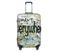 Salelf I Haven't Been Everywhere But Its On My List for Luggage Cover Washable Elasticated Suitcase Covers TSA Approved Stylish Dust and Scratch Resistant Case Protector for Kids and Adults, White, M