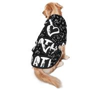 Salelf I Love Math Dog Hoodie Security Dog Hoodie Sweater with Pocket and Leash Hole Warm Pet Clothes Dog Winter Sweatshirt for Medium Large Dogs