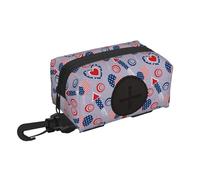 Salelf Independence Day for Dog Poop Bag Holder for Leash Doggie Waste Bag Dispenser with Carabiner Clip Soft Fabric Zipper Small Doggy Puppy Pouch