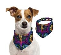 Salelf Indian Mandalas Dragonfly for Dog Bandana Adjustable - Quick Dry & Breathable Cotton, Cute Floral Pattern for Small Medium Large Dogs, Perfect for Holiday Photos