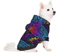 Salelf Indian Mandalas Dragonfly for Small Dogs Hoodie Winter Autumn Warm Polyester Puppy Clothes Hooded Soft Cozy Dog Sweater for Small Breed Cold Weather