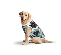 Salelf Japanese Waves1 for Dog Costume, All Season Soft Pure Cotton Pet Harness, Outerwear for Medium to Large Dogs, Outdoor Walking