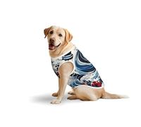 Salelf Japanese Waves2 for Dog Costume, All Season Soft Pure Cotton Pet Harness, Outerwear for Medium to Large Dogs, Outdoor Walking