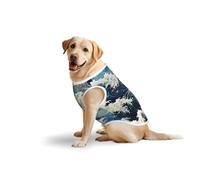 Salelf Japanese Waves3 for Dog Costume, All Season Soft Pure Cotton Pet Harness, Outerwear for Medium to Large Dogs, Outdoor Walking