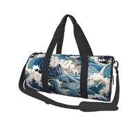 Salelf Japanese Waves3 for Duffle Bag, Waterproof Large Duffle Bag, Weekender Bag, Gym Bag, Sports Bag, Overnight Bag