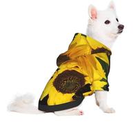 Salelf Japanese were Blossoming for Small Dog Hoodie for Winter Fall, Warm Polyester Puppy Clothes with Hood, Soft Cozy Dog Sweater for Small Breeds, Cold Weather Pet Apparel