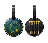 Salelf Jelly Fish Leather Golf Tee Pouch Bag Can Hold 5 Golf Tees with Belt Clip Golf Accessory for Golfers Men and Women