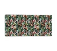 Salelf Jungle for Large Extended Mouse Pad 16x35.5, Non-Slip Mouse Pad, Office Desk Keyboard Pad, Water Resistant, Stitched Edges