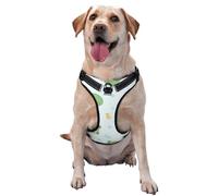 Salelf Kawaii Frogs No Pull Dog Harness Reflective Adjustable Pet VES No Choke Front Clip Pet Harness with 2 Leash Clips + 1 Pet Leash for Large Dog Walking