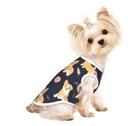 Salelf Kawaii Smiling Corgi for Dog Shirts Elastic Soft Dog T-Shirts Breathable Pet Clothes Spring Summer Pet Apparel Tee Shirt for Puppy Kitty Cats Small Medium Dogs