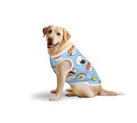 Salelf Kawaii Sushi (2) for Dog Costume, All Season Soft Pure Cotton Pet Harness, Outerwear for Medium to Large Dogs, Outdoor Walking