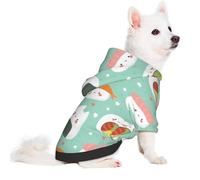 Salelf Kawaii Sushi for Small Dogs Hoodie Winter Autumn Warm Polyester Puppy Clothes Hooded Soft Cozy Dog Sweater for Small Breed Cold Weather