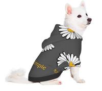Salelf Keep Life Simple Daisy Flower for Small Dog Hoodie for Winter Fall, Warm Polyester Puppy Clothes with Hood, Soft Cozy Dog Sweater for Small Breeds, Cold Weather Pet Apparel