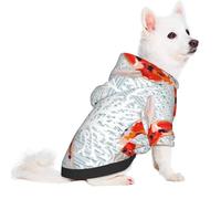 Salelf Koi Fish Corals,Spring Summer for Small Dog Hoodie for Winter Fall, Warm Polyester Puppy Clothes with Hood, Soft Cozy Dog Sweater for Small Breeds, Cold Weather Pet Apparel