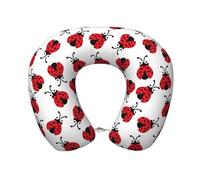 Salelf Ladybird Travel Pillow Memory Foam Neck Pillow Support Airplane Pillow for Travelling, Sleeping Rest, Car, Train and Home Use