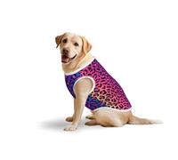 Salelf Leopard Neon Rainbow Gradient for Dog Costume, All Season Soft Pure Cotton Pet Harness, Outerwear for Medium to Large Dogs, Outdoor Walking