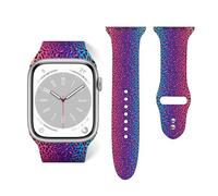 Salelf Leopard Neon Rainbow Gradient for Extra Long Apple Watch Band with Dual Buckle, Stretchy Silicone Strap, Sport Fashion Bands for Women Men Compatible with iWatch Series 9/8/SE
