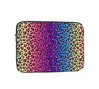 Salelf Leopard Neon Rainbow Gradient for Laptop Sleeve for Laptop Sleeve for 10-17 Inch MacBook Air/Pro, Dell, HP, Shockproof Water Resistant Protective Case for School & Travel