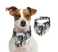 Salelf Leopards and Tropical Flowers for Dog Bandana Adjustable - Quick Dry & Breathable Cotton, Cute Floral Pattern for Small Medium Large Dogs, Perfect for Holiday Photos