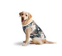 Salelf Leopards and Tropical Flowers for Dog Costume, All Season Soft Pure Cotton Pet Harness, Outerwear for Medium to Large Dogs, Outdoor Walking