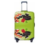 Salelf Let it Sushi Luggage Cover Washable Elasticated Luggage Covers for Suitcase TSA Approved Stylish Scratch Resistant Luggage Case Protector, Black, S (18.8-20.8 in suitcase)