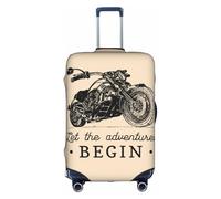 Salelf Let The Adventure Begin for Luggage Cover Washable Elasticated Suitcase Covers TSA Approved Stylish Dust and Scratch Resistant Case Protector for Kids and Adults, White, M