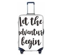 Salelf Let The Adventure Begin for Luggage Cover Washable Elasticated Suitcase Covers TSA Approved Stylish Dust and Scratch Resistant Case Protector for Kids and Adults, White, XL