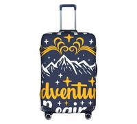 Salelf Let The Adventure Begins for Luggage Cover Washable Elasticated Suitcase Covers TSA Approved Stylish Dust and Scratch Resistant Case Protector for Kids and Adults, White, Large