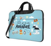 Salelf Let's Go on an Adventure for 360 Protection Laptop Bag for 13-15.6 Inch, Business Messenger Briefcase, Black, 14 inch