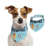 Salelf Let's Go on an Adventure for Dog Bandana Adjustable - Quick Dry & Breathable Cotton, Cute Floral Pattern for Small Medium Large Dogs, Perfect for Holiday Photos