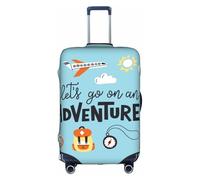 Salelf Let's Go on an Adventure for Luggage Cover Washable Elasticated Suitcase Covers TSA Approved Stylish Dust and Scratch Resistant Case Protector for Kids and Adults, White, X-Large