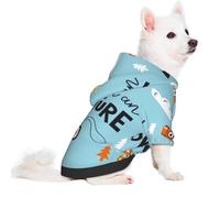Salelf Let's Go on an Adventure for Small Dog Hoodie for Winter Fall, Warm Polyester Puppy Clothes with Hood, Soft Cozy Dog Sweater for Small Breeds, Cold Weather Pet Apparel