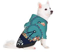 Salelf Let's go Travel for Small Dog Hoodie for Winter Fall, Warm Polyester Puppy Clothes with Hood, Soft Cozy Dog Sweater for Small Breeds, Cold Weather Pet Apparel