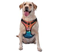 Salelf Lighthouse and Whale No Pull Dog Harness Reflective Adjustable Pet Ves No Choke Front Clip Pet Harness with 2 Leash Clips + 1 Pet Leash for Large Dog Walking