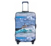 Salelf Lighthouse in Havana for Luggage Cover Washable Elasticated Suitcase Covers TSA Approved Stylish Dust and Scratch Resistant Case Protector for Kids and Adults, White, XL