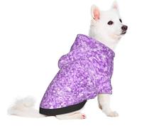 Salelf Lilac Glittering for Small Dog Hoodie for Winter Fall, Warm Polyester Puppy Clothes with Hood, Soft Cozy Dog Sweater for Small Breeds, Cold Weather Pet Apparel