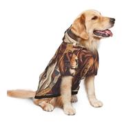 Salelf Lion for Dog Hoodie Sweatshirt for Large Dogs, Winter Warm Fleece Lined Polyester Jacket for German Shepherd Golden Retriever, Reflective Strips for Night Walk