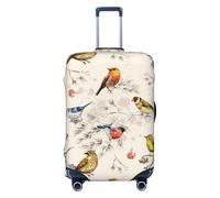 Salelf Little Birds for Luggage Cover Washable Elasticated Suitcase Covers TSA Approved Stylish Dust and Scratch Resistant Case Protector for Kids and Adults, Black, Small