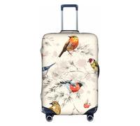 Salelf Little Birds for Luggage Cover Washable Elasticated Suitcase Covers TSA Approved Stylish Dust and Scratch Resistant Case Protector for Kids and Adults, White, L
